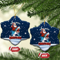 Great White Christmas Shark Christmas Ceramic Ornament Funny Xmas Holiday Patterns - Wonder Print Shop