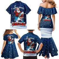 Great White Christmas Shark Christmas Family Matching Mermaid Dress and Hawaiian Shirt Funny Xmas Holiday Patterns - Wonder Print Shop