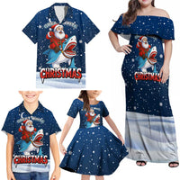 Great White Christmas Shark Christmas Family Matching Off Shoulder Maxi Dress and Hawaiian Shirt Funny Xmas Holiday Patterns - Wonder Print Shop