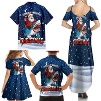 Great White Christmas Shark Christmas Family Matching Summer Maxi Dress and Hawaiian Shirt Funny Xmas Holiday Patterns - Wonder Print Shop