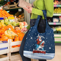 Great White Christmas Shark Christmas Grocery Bag Funny Xmas Holiday Patterns - Wonder Print Shop