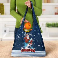 Great White Christmas Shark Christmas Grocery Bag Funny Xmas Holiday Patterns - Wonder Print Shop