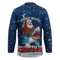 Great White Christmas Shark Christmas Hockey Jersey Funny Xmas Holiday Patterns - Wonder Print Shop