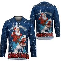 Great White Christmas Shark Christmas Hockey Jersey Funny Xmas Holiday Patterns - Wonder Print Shop