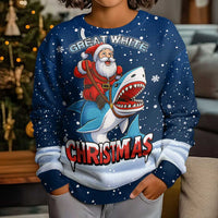Great White Christmas Shark Christmas Kid Ugly Christmas Sweater Funny Xmas Holiday Patterns - Wonder Print Shop