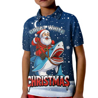 Great White Christmas Shark Christmas Kid Polo Shirt Funny Xmas Holiday Patterns - Wonder Print Shop