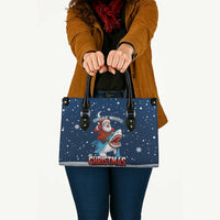 Great White Christmas Shark Christmas Leather Bag Funny Xmas Holiday Patterns - Wonder Print Shop