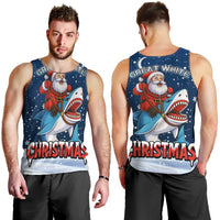 Great White Christmas Shark Christmas Men Tank Top Funny Xmas Holiday Patterns - Wonder Print Shop