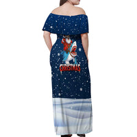Great White Christmas Shark Christmas Off Shoulder Maxi Dress Funny Xmas Holiday Patterns - Wonder Print Shop