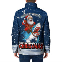 Great White Christmas Shark Christmas Padded Jacket Funny Xmas Holiday Patterns - Wonder Print Shop