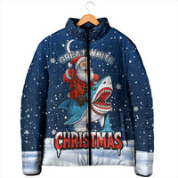 Great White Christmas Shark Christmas Padded Jacket Funny Xmas Holiday Patterns - Wonder Print Shop