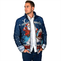 Great White Christmas Shark Christmas Padded Jacket Funny Xmas Holiday Patterns - Wonder Print Shop