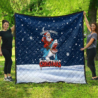 Great White Christmas Shark Christmas Quilt Funny Xmas Holiday Patterns - Wonder Print Shop