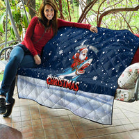 Great White Christmas Shark Christmas Quilt Funny Xmas Holiday Patterns - Wonder Print Shop