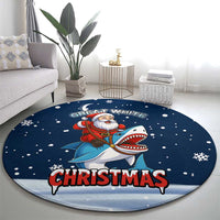 Great White Christmas Shark Christmas Round Carpet Funny Xmas Holiday Patterns - Wonder Print Shop