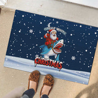 Great White Christmas Shark Christmas Rubber Doormat Funny Xmas Holiday Patterns - Wonder Print Shop