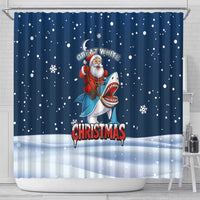 Great White Christmas Shark Christmas Shower Curtain Funny Xmas Holiday Patterns - Wonder Print Shop