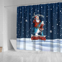 Great White Christmas Shark Christmas Shower Curtain Funny Xmas Holiday Patterns - Wonder Print Shop