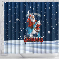 Great White Christmas Shark Christmas Shower Curtain Funny Xmas Holiday Patterns - Wonder Print Shop