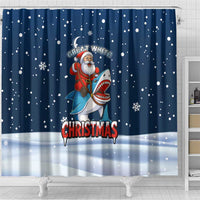 Great White Christmas Shark Christmas Shower Curtain Funny Xmas Holiday Patterns - Wonder Print Shop