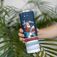 Great White Christmas Shark Christmas Skinny Tumbler Funny Xmas Holiday Patterns - Wonder Print Shop