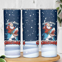 Great White Christmas Shark Christmas Skinny Tumbler Funny Xmas Holiday Patterns - Wonder Print Shop