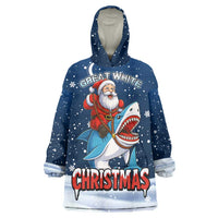 Great White Christmas Shark Christmas Wearable Blanket Hoodie Funny Xmas Holiday Patterns - Wonder Print Shop
