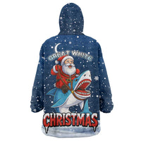 Great White Christmas Shark Christmas Wearable Blanket Hoodie Funny Xmas Holiday Patterns - Wonder Print Shop