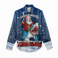 Great White Christmas Shark Christmas Women Casual Shirt Funny Xmas Holiday Patterns - Wonder Print Shop