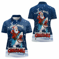 Great White Christmas Shark Christmas Women Polo Shirt Funny Xmas Holiday Patterns - Wonder Print Shop