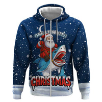Great White Christmas Shark Christmas Zip Hoodie Funny Xmas Holiday Patterns - Wonder Print Shop