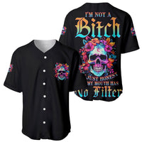 I'm Not A B I'm Just Honest Skull Roses Colorful Baseball Jersey - Wonder Print Shop
