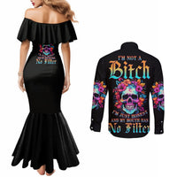 im-not-a-b-im-just-honest-skull-roses-colorful-couples-matching-mermaid-dress-and-long-sleeve-button-shirt