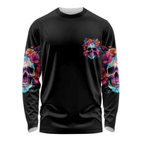 I'm Not A B I'm Just Honest Skull Roses Colorful Long Sleeve Shirt - Wonder Print Shop