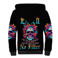 I'm Not A B I'm Just Honest Skull Roses Colorful Sherpa Hoodie - Wonder Print Shop