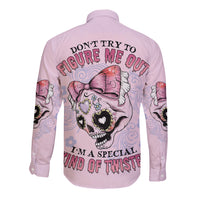 Don't Try To Figure Me Out Long Sleeve Button Shirt - Wonder Print Shop