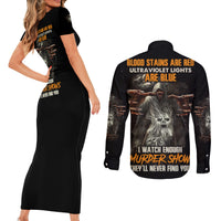 They'll Never Find You Couples Matching Short Sleeve Bodycon Dress and Long Sleeve Button Shirt - Wonder Print Shop