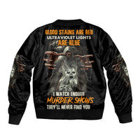 They'll Never Find You Sleeve Zip Bomber Jacket - Wonder Print Shop