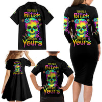 Yes I'm A B But Not Yours Family Matching Long Sleeve Bodycon Dress and Hawaiian Shirt - Wonder Print Shop