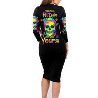 Yes I'm A B But Not Yours Family Matching Long Sleeve Bodycon Dress and Hawaiian Shirt - Wonder Print Shop