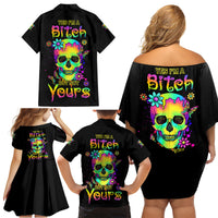 Yes I'm A B But Not Yours Family Matching Off Shoulder Short Dress and Hawaiian Shirt - Wonder Print Shop