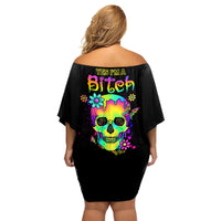 Yes I'm A B But Not Yours Family Matching Off Shoulder Short Dress and Hawaiian Shirt - Wonder Print Shop