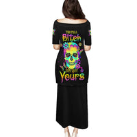 Yes I'm A B But Not Yours Family Matching Puletasi Dress and Hawaiian Shirt - Wonder Print Shop