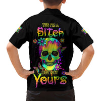 Yes I'm A B But Not Yours Family Matching Short Sleeve Bodycon Dress and Hawaiian Shirt - Wonder Print Shop