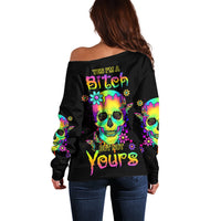 Yes I'm A B But Not Yours Off Shoulder Sweater - Wonder Print Shop