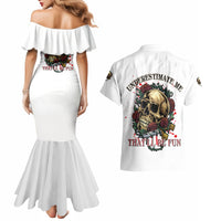 Underestimate Me That'll Be Fun Couples Matching Mermaid Dress and Hawaiian Shirt - Wonder Print Shop