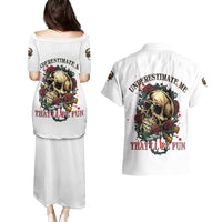 Underestimate Me That'll Be Fun Couples Matching Puletasi Dress and Hawaiian Shirt - Wonder Print Shop