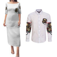 Underestimate Me That'll Be Fun Couples Matching Puletasi Dress and Long Sleeve Button Shirt - Wonder Print Shop