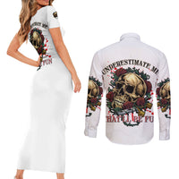 Underestimate Me That'll Be Fun Couples Matching Short Sleeve Bodycon Dress and Long Sleeve Button Shirt - Wonder Print Shop