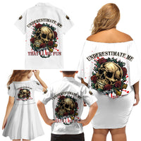 Underestimate Me That'll Be Fun Family Matching Off Shoulder Short Dress and Hawaiian Shirt - Wonder Print Shop